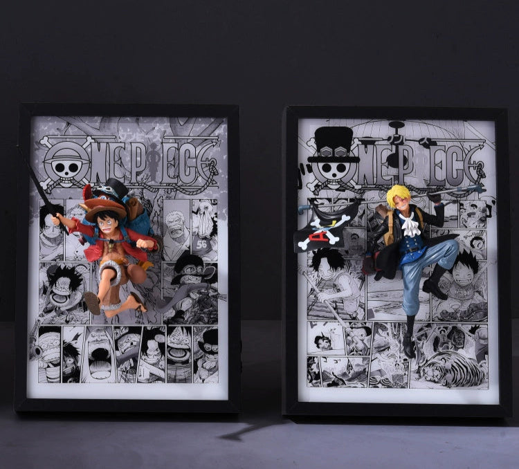 One Piece Trio Burst 3D Art  Luffy, Ace & Sabo Brotherhood Wall Decor