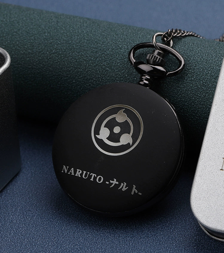 Naruto Watch Kakashi Necklace Pocket Watch Pendant Kaleidoscope Sharingan Wood Leaf Anime Peripheral Accessory