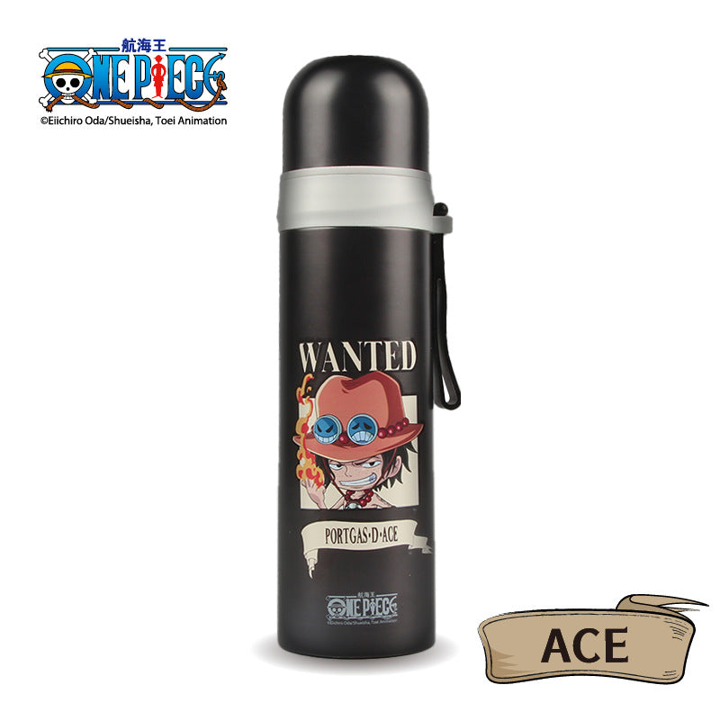 One Piece Bullet Thermos  304 Stainless Steel Portable Cup for Anime Fans
