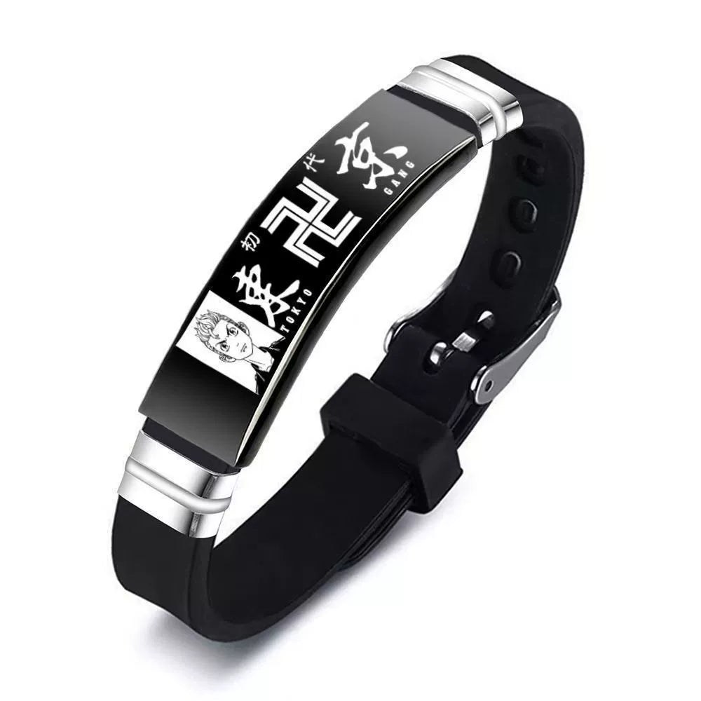 Tokyo Manji Spirit  Stainless Steel Silicone Bracelet