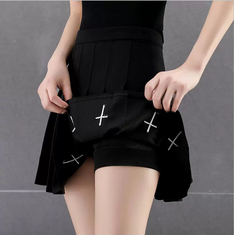 Void Ruffle  Gothic Street Pleat Skirt