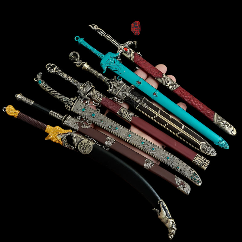 Thirteen Toy Blades of Legend Ancient Style Mini Metal Sword Model Gift Box Set