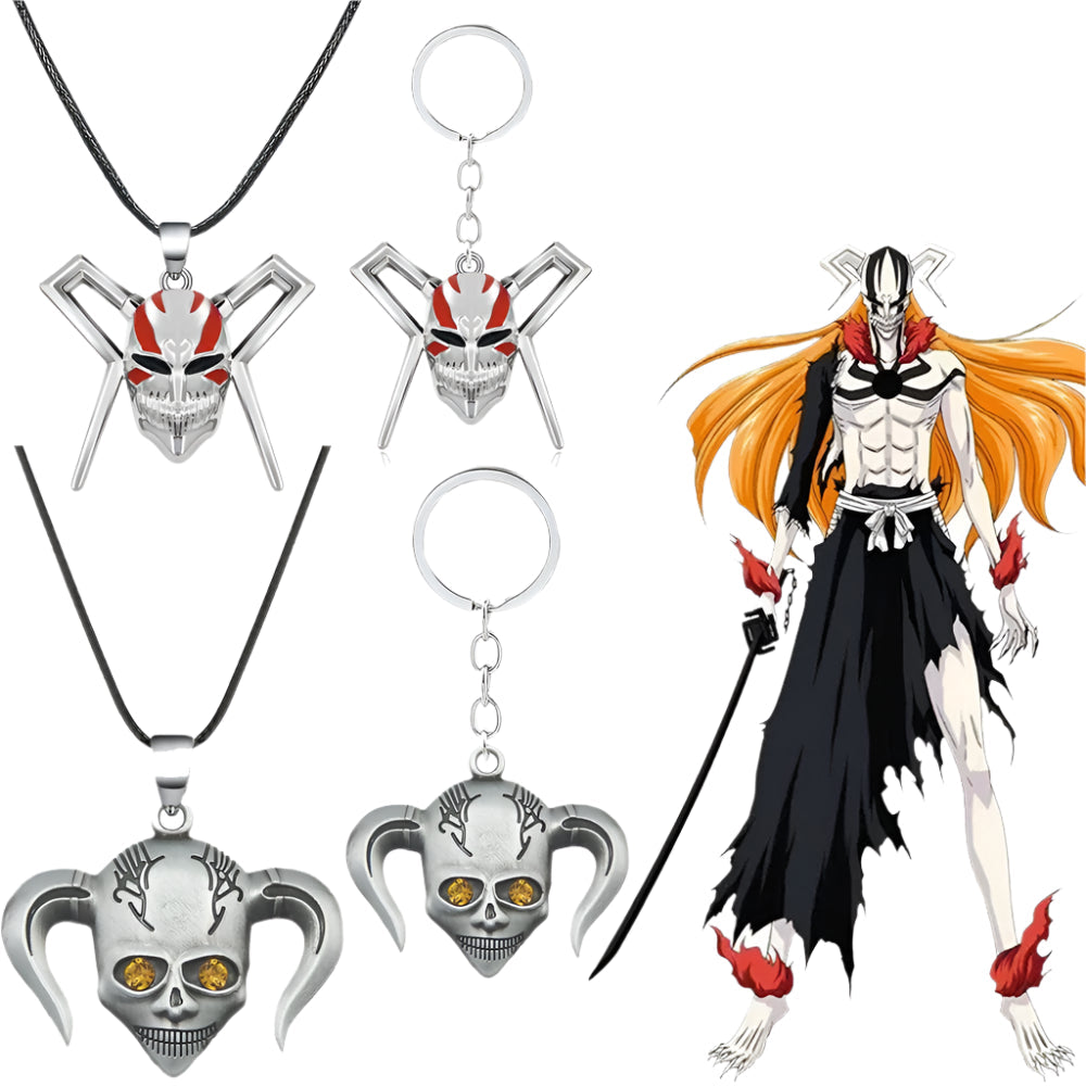 Hollow Surge Set  Ichigo Bull Mask Necklace & Keychain