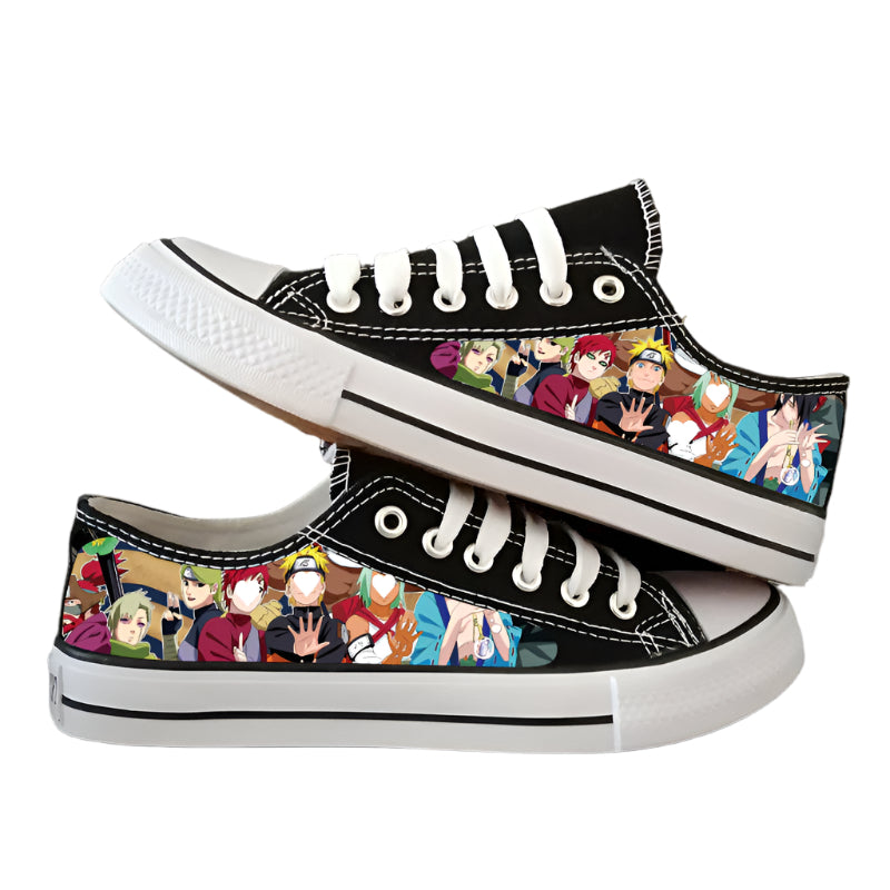 Naruto & One Piece Luminous Canvas Shoes  Anime Low-Tops for Boys, Students & Streetwear Fans