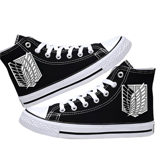 Attack on Titan High-Top Canvas Shoes  Anime Streetwear for Students & AOT Fans