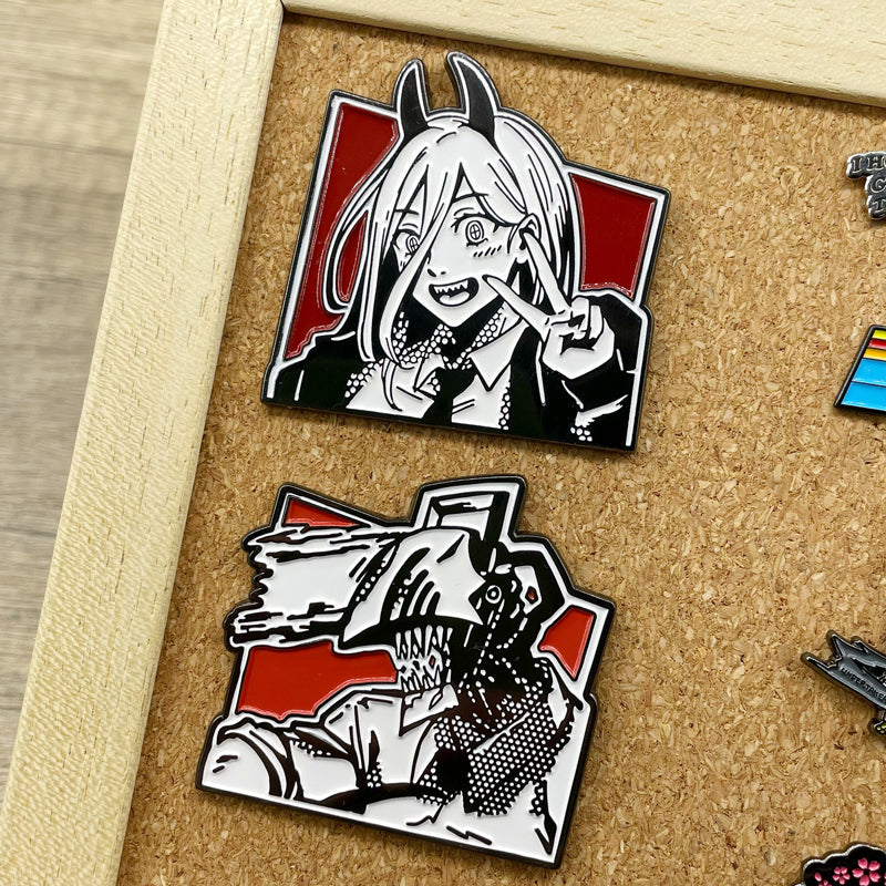 Chainsaw Man Electric Time Pawa Metal Brooch  Comic-Style Badge for School Bag Decoration & Collection