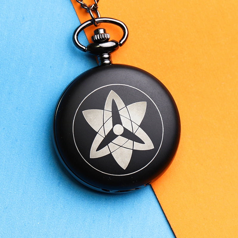 Naruto Watch Kakashi Necklace Pocket Watch Pendant Kaleidoscope Sharingan Wood Leaf Anime Peripheral Accessory