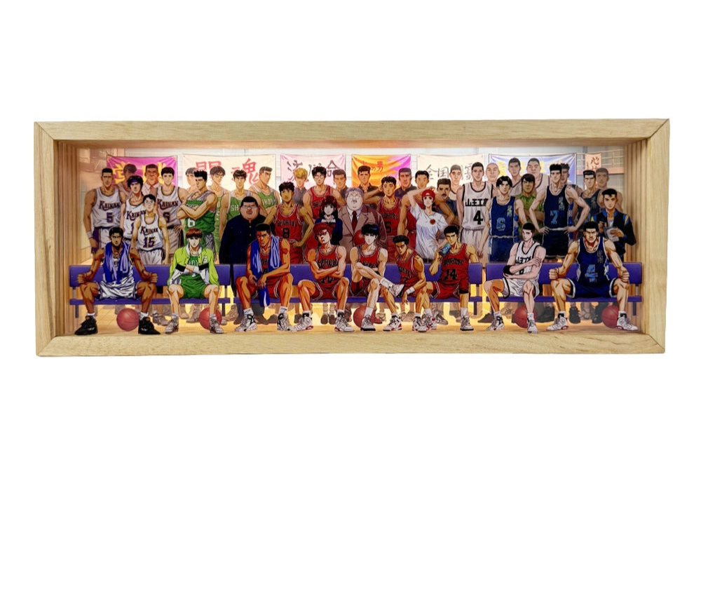 SLAM DUNK 3D LED Art  Solid Wood Frame Family Portrait Display