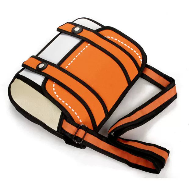 2D Cartoon Crossbody Bag  Cute Stereoscopic Anime-Style Satchel