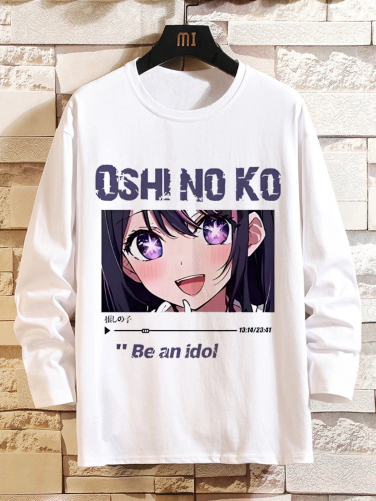 I Pushed the Kids Anime Peripheral Hoshino Ai Long-Sleeved T-Shirt with Magana Two-Dimensional Men and Women Autumn Clothes