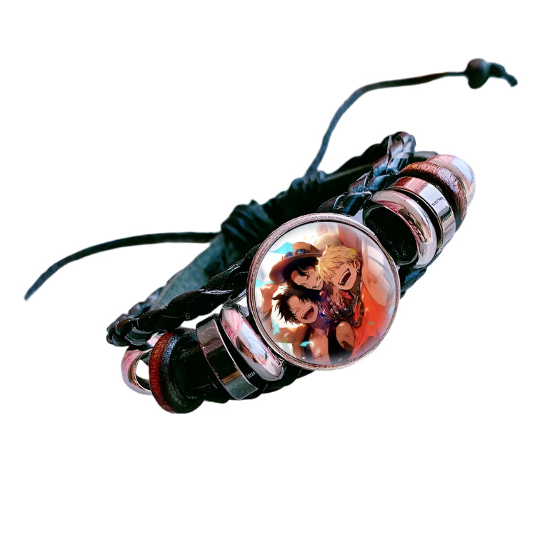One Piece Charm Bracelet  Luffy, Zoro, Ace & Sanji Custom Gift for Anime Fans