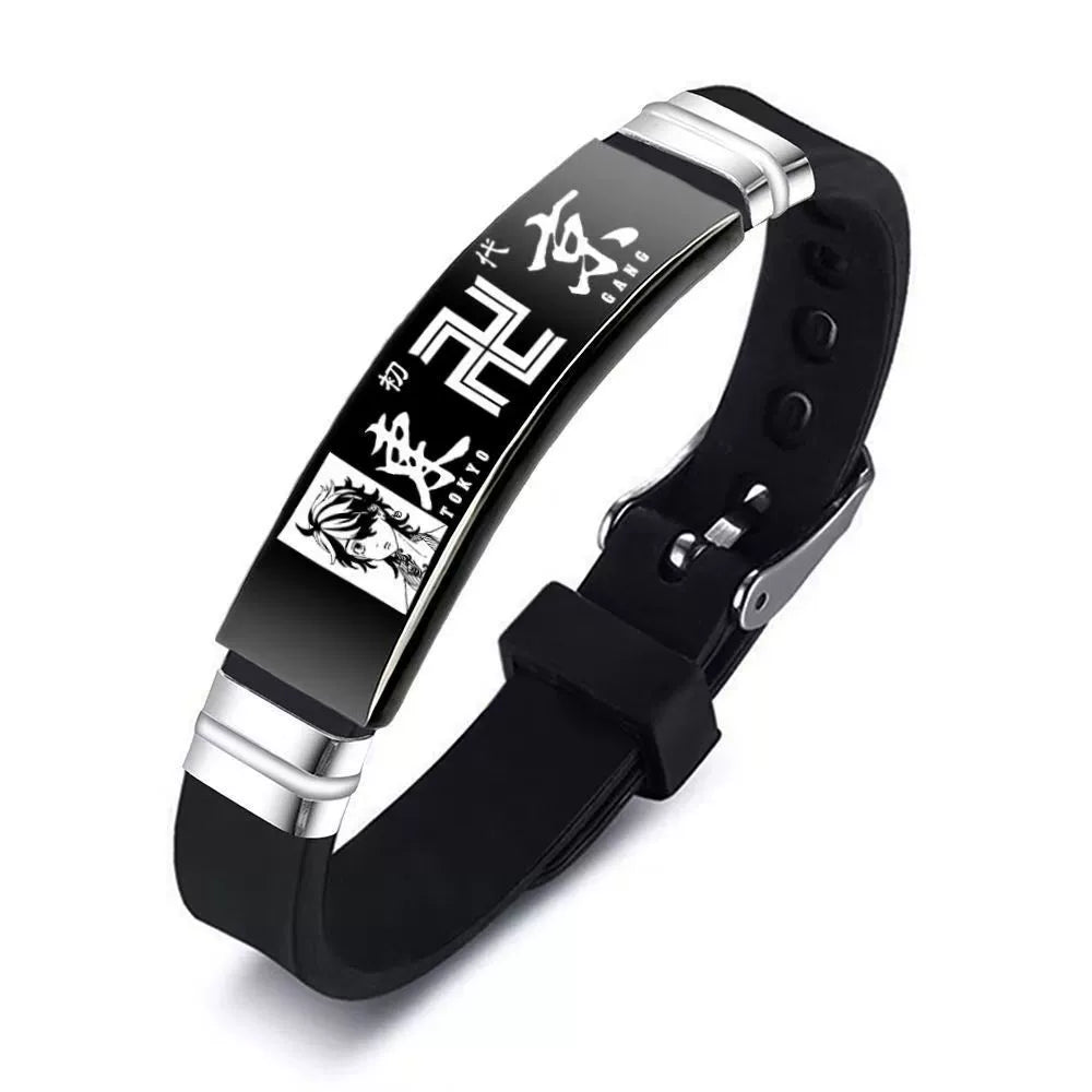 Tokyo Manji Spirit  Stainless Steel Silicone Bracelet