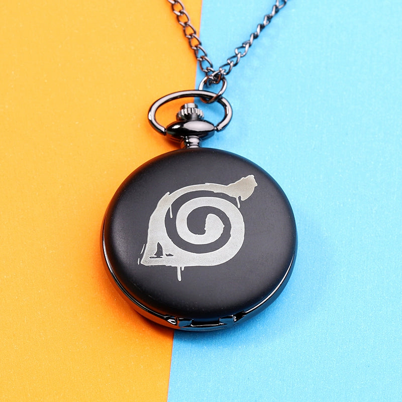 Naruto Watch Kakashi Necklace Pocket Watch Pendant Kaleidoscope Sharingan Wood Leaf Anime Peripheral Accessory