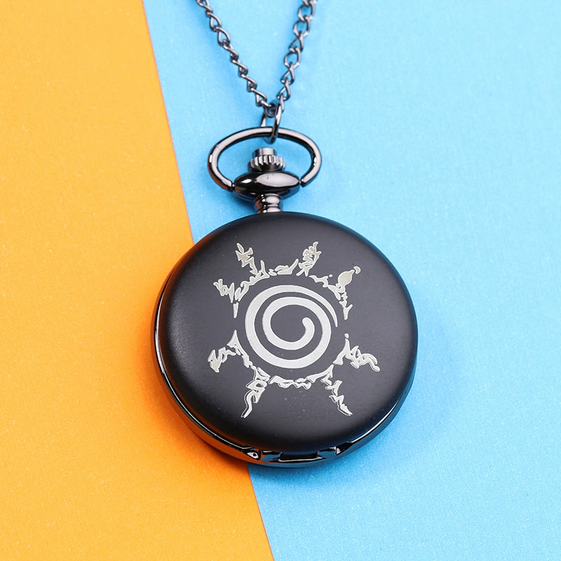 Naruto Watch Kakashi Necklace Pocket Watch Pendant Kaleidoscope Sharingan Wood Leaf Anime Peripheral Accessory