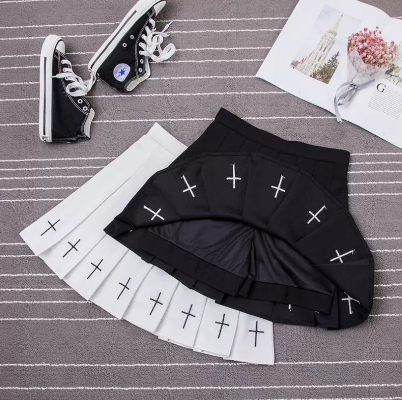 Void Ruffle  Gothic Street Pleat Skirt