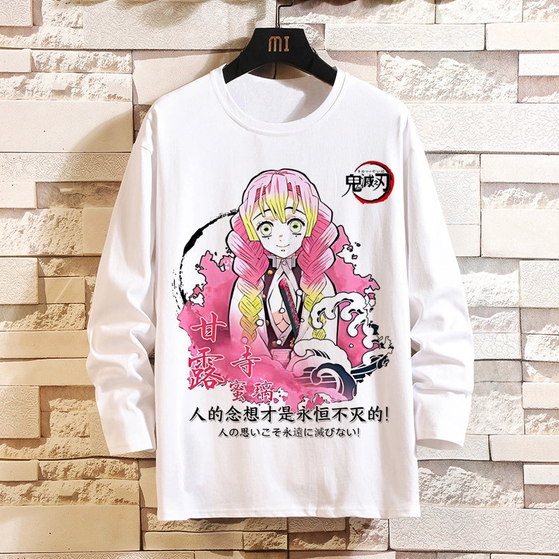Demon Slayer Blade Anime 2D Long-Sleeved T-Shirt Mens and Womens Trend Print Top Clothes Mouth Hei Inosuke Perimeter Autumn Wear