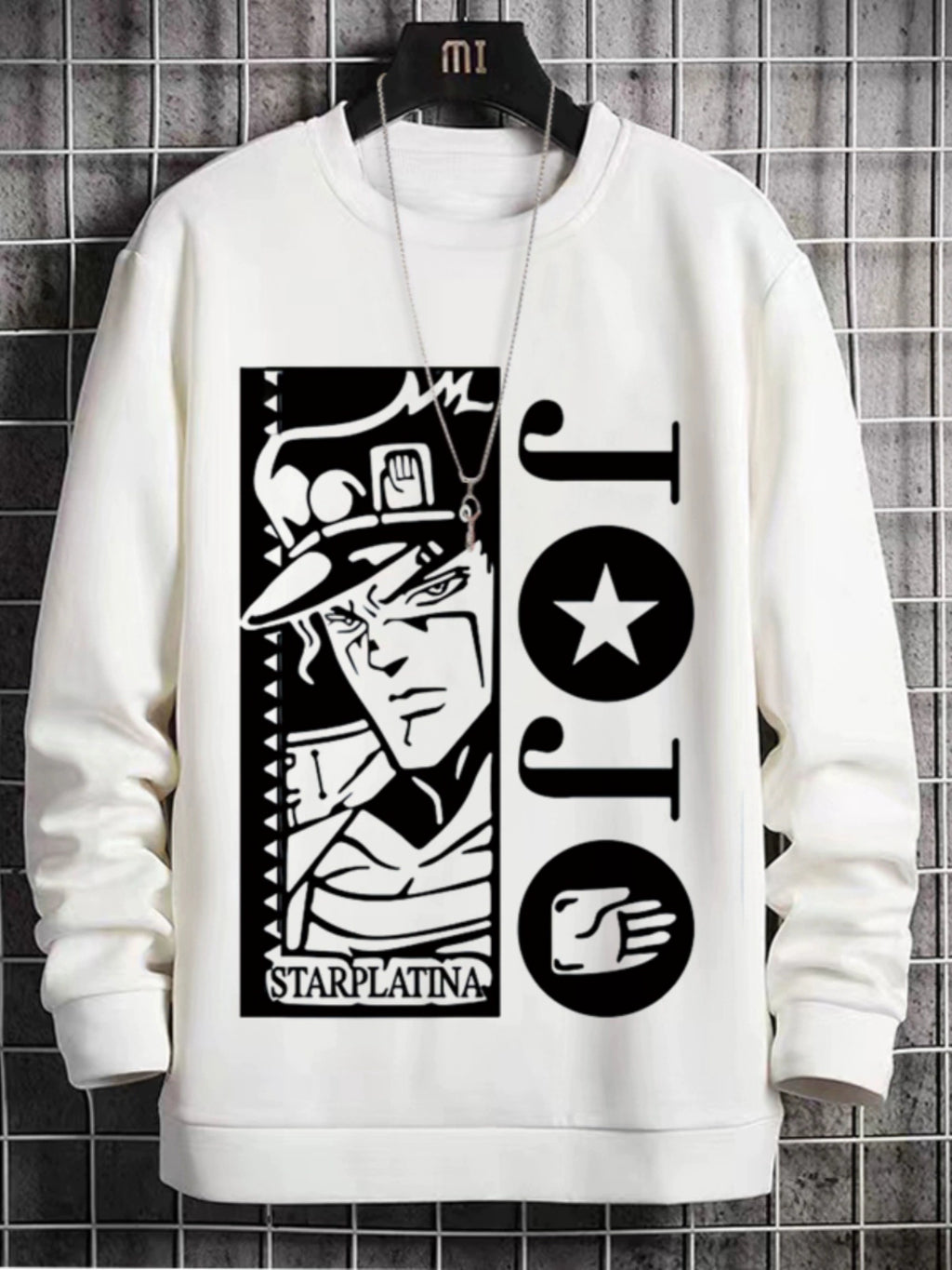 New Sweatshirt Male JOJO'S Bizarre Adventure Two-Dimensional Anime Round Neck Fleece Dress Casual Print Shirt Autumn and Winter