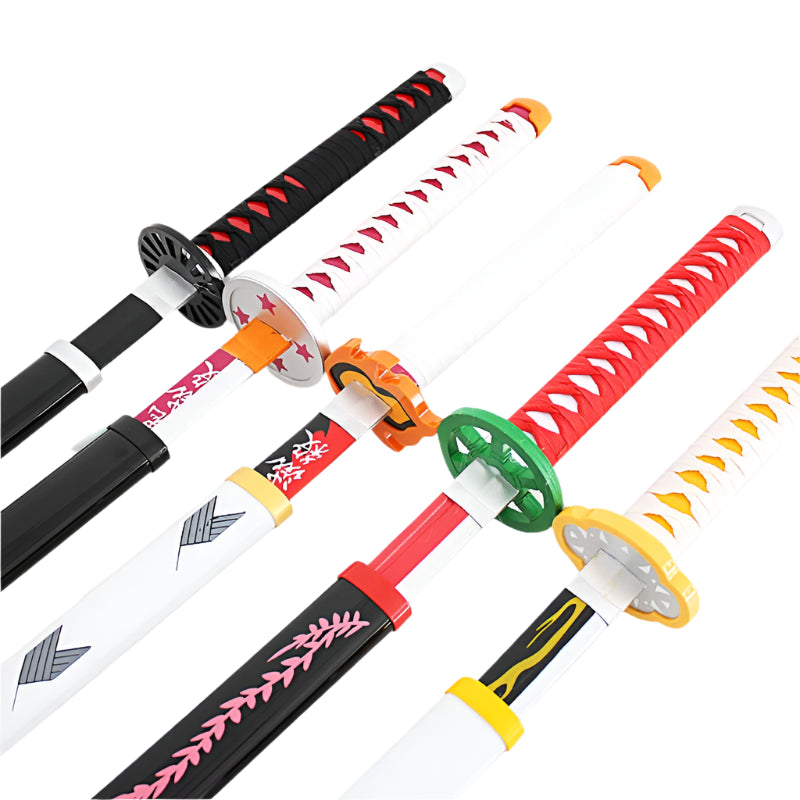 Demon Slayer Nichirin Sword Set  104cm Wooden Blades for Tanjiro, Zenitsu, Rengoku & More