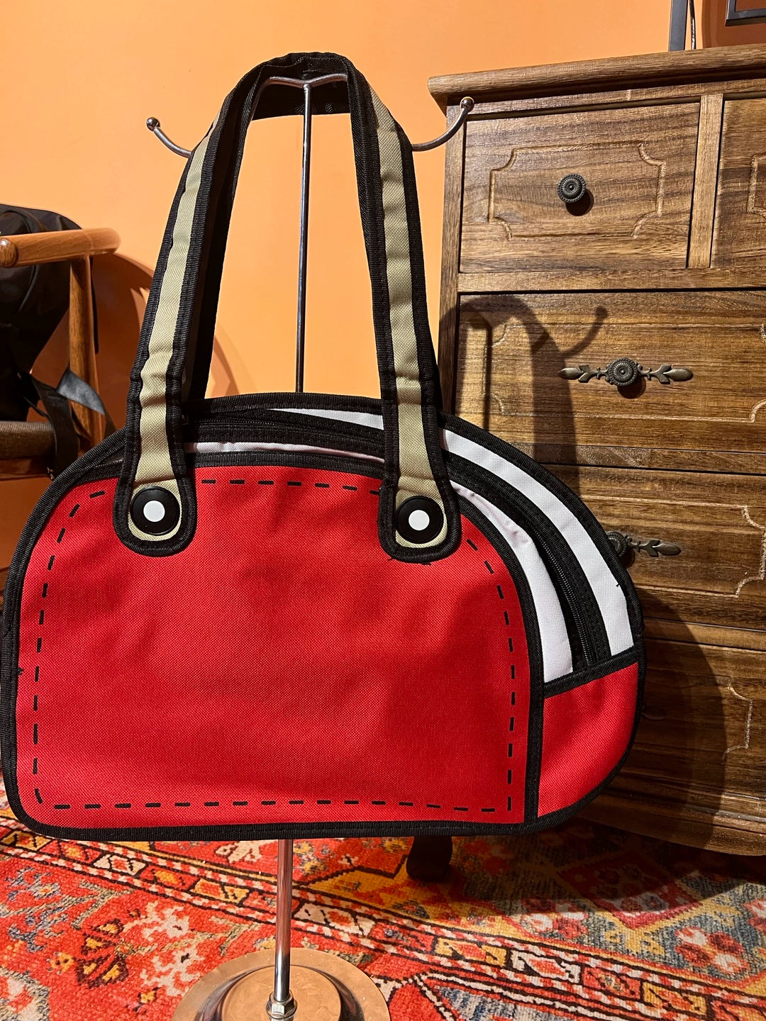 2D Cartoon Crossbody Bag  Cute Stereoscopic Anime-Style Satchel