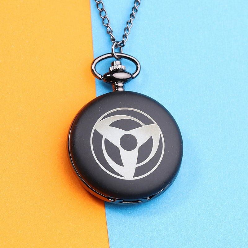 Naruto Watch Kakashi Necklace Pocket Watch Pendant Kaleidoscope Sharingan Wood Leaf Anime Peripheral Accessory