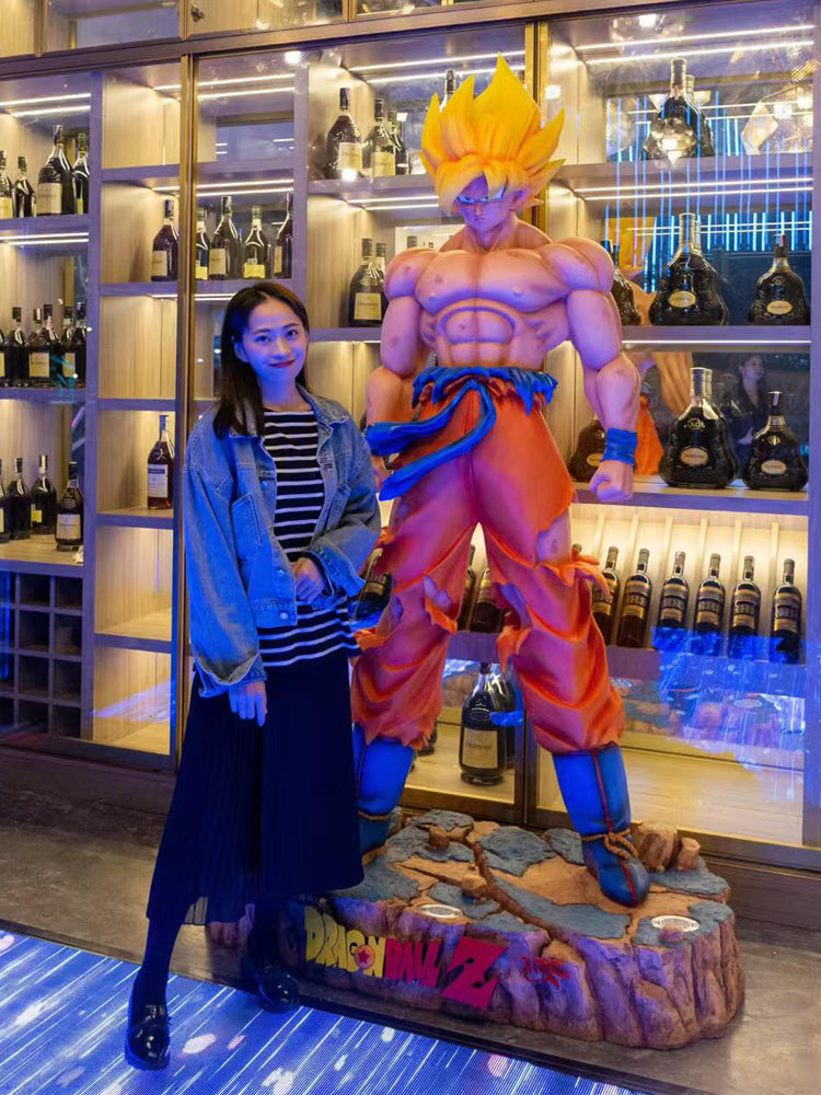 Saiyan Uprising Floor Sculpture  2M Handmade Anime Display for E-Sports Bars & Collectors