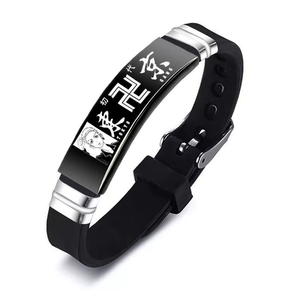 Tokyo Manji Spirit  Stainless Steel Silicone Bracelet