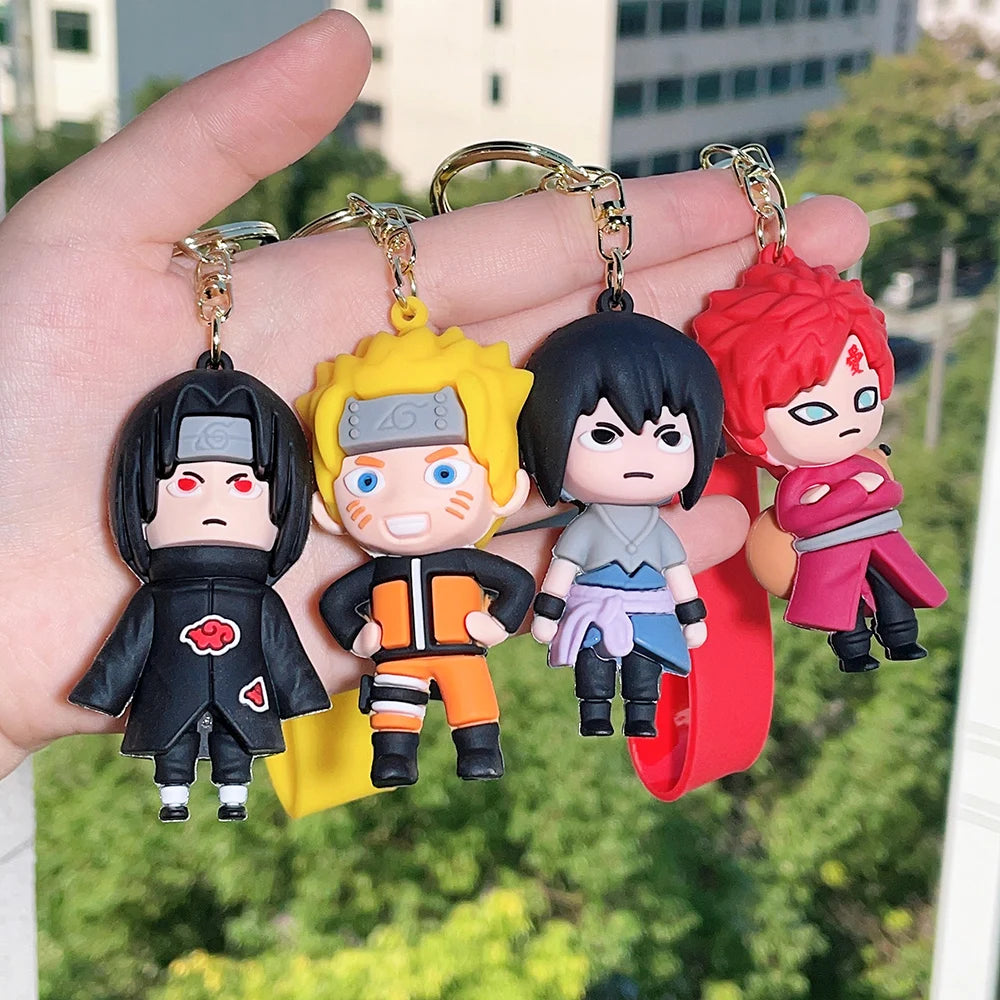 Naruto Cute Doll Pendant Anime Figures Nine Tailed Mode Pain Yahiko Fashion Backpack Keychain Bag Keyring Pendant