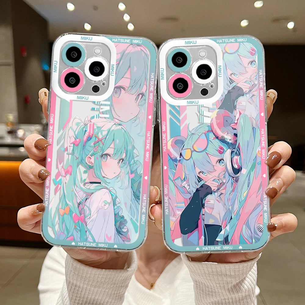 Anime H-Hatsune Mikus New Hot Phone Case For iPhone 15 14 13 12 11 Mini Pro Max X XR XSMax 6S 6 7 8 Plus SE20 Transparent Cover