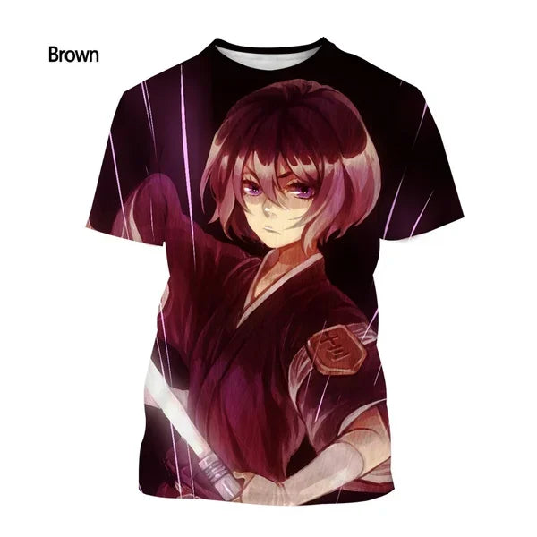 Casual Short-sleeved T-shirt Fashion Men's and Women's Japanese Anime BLEACH Printing T-shirt