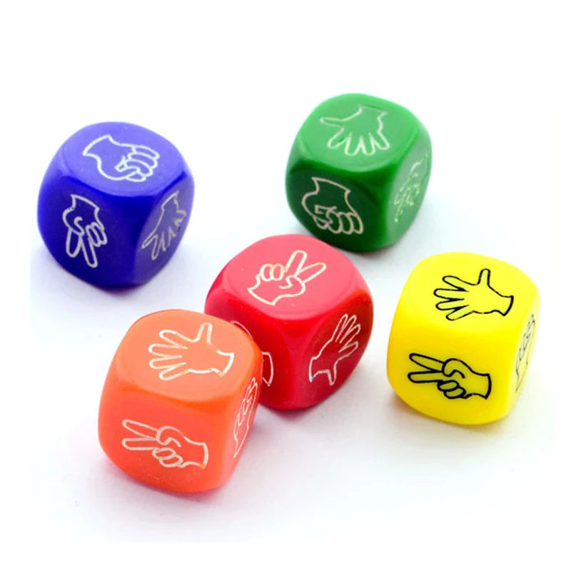 5Pcs Funny Dice Finger Guessing Game Rock Paper Scissors