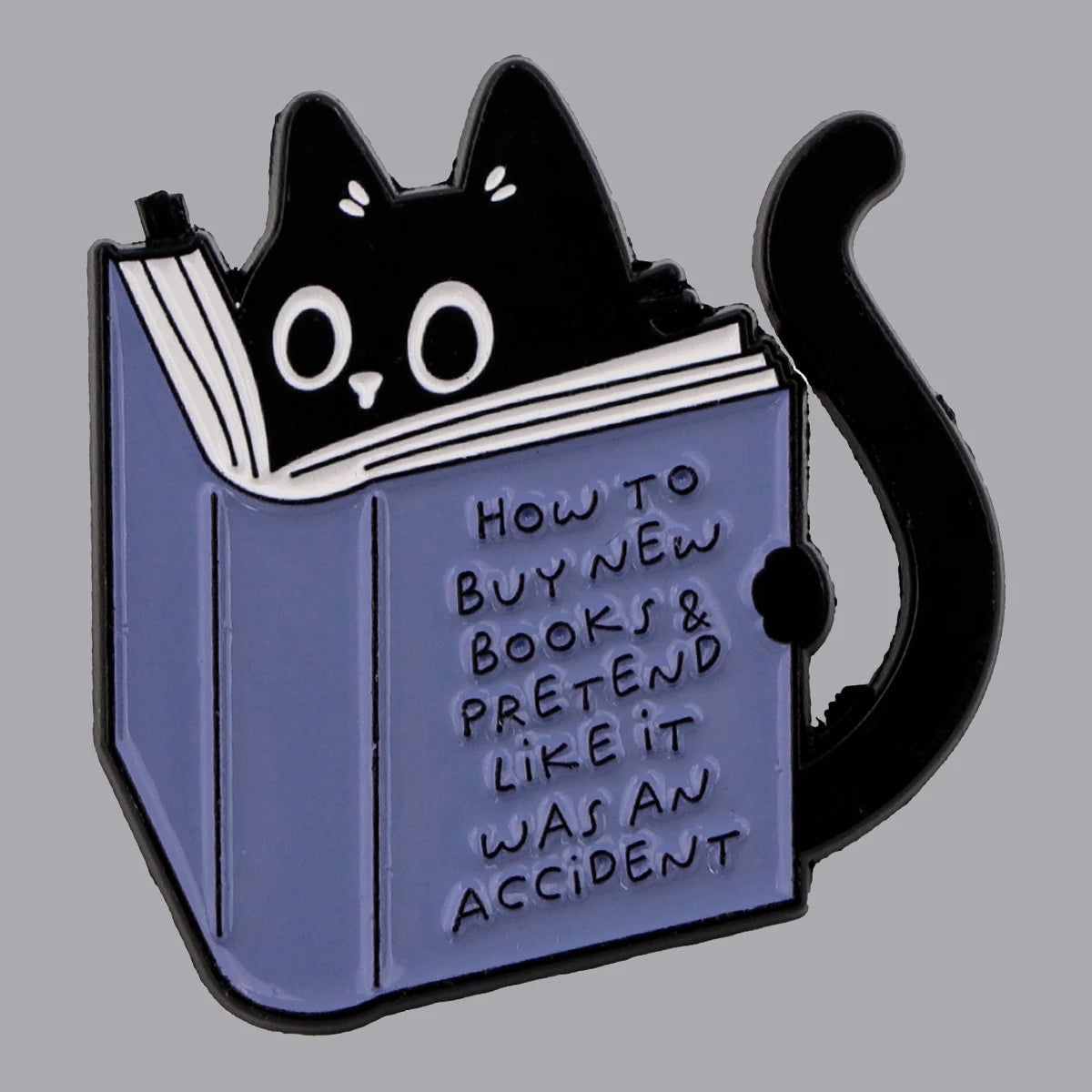 Whiskers & Words Pin: The Bookish Cat