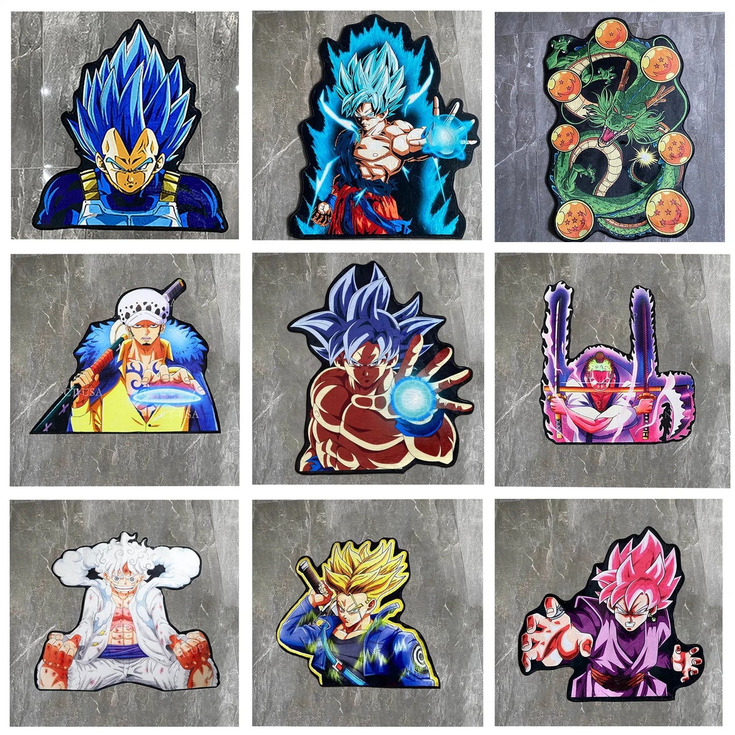 25 Designs Irregular Shape Anime Dragon Ball Area Rugs One Piece Naruto