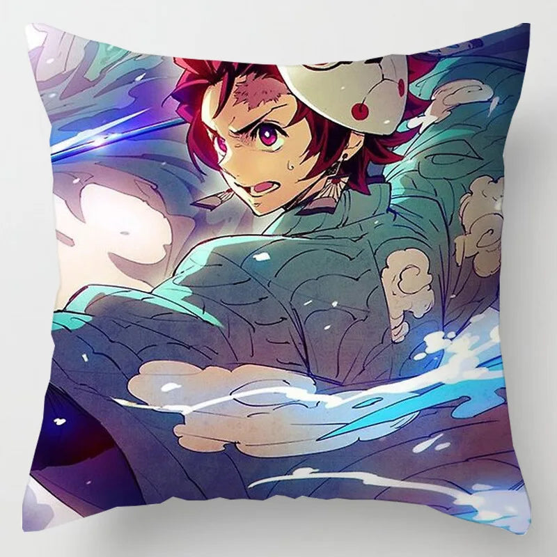 45 * 45CM Demon Slayer Kimetsu No Yaiba Pillowcase Home Decor Sofa