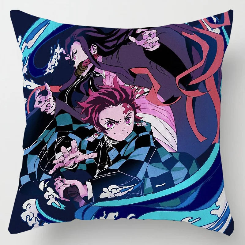 45 * 45CM Demon Slayer Kimetsu No Yaiba Pillowcase Home Decor Sofa