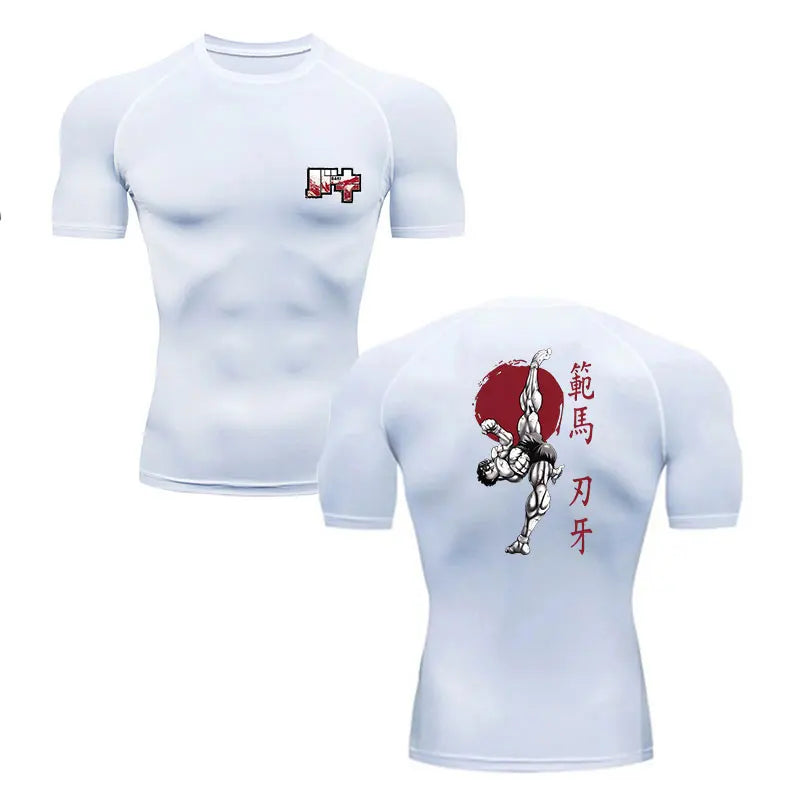 Anime Baki Hanma Men'S T Shirt Gym Fitness Boxing Outdoor Training