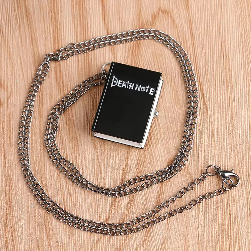 Japanese Anime Necklace Chain Clock Pendant Death Note Book Quartz Pocket Watch