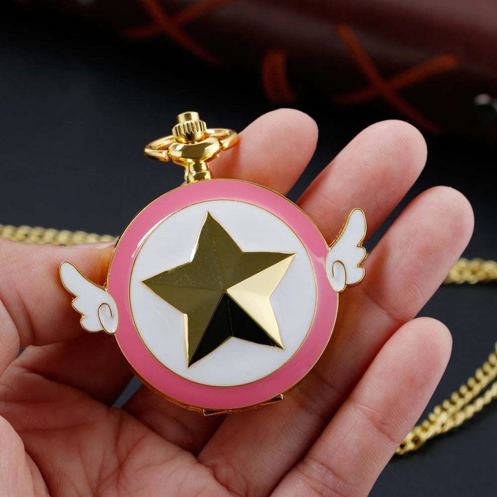 Fashion Sakura Pocket Watch Anime Necklace Pocket Watch