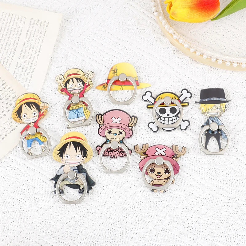 Anime One Piece Mobile Phone Stand Holder Finger Ring Chopper Luffy