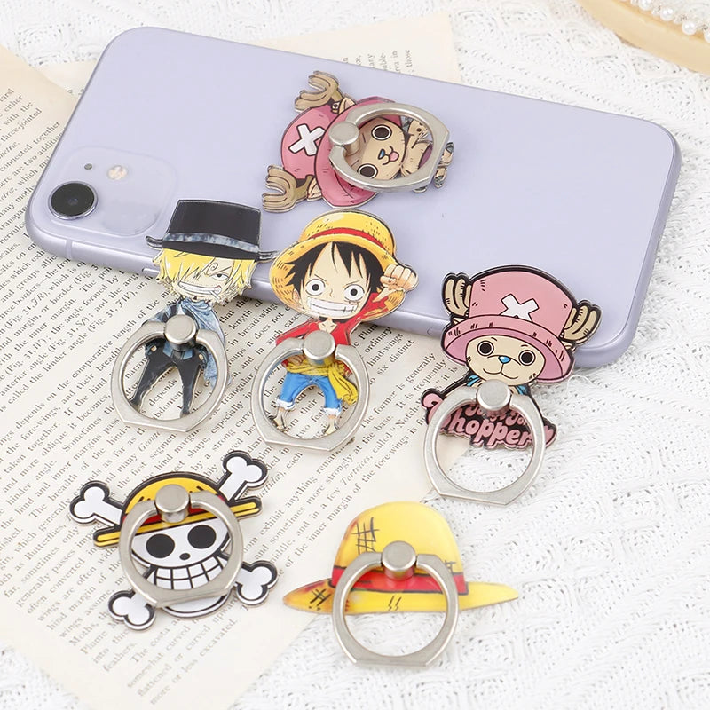 Anime One Piece Mobile Phone Stand Holder Finger Ring Chopper Luffy