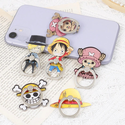 Anime One Piece Mobile Phone Stand Holder Finger Ring Chopper Luffy