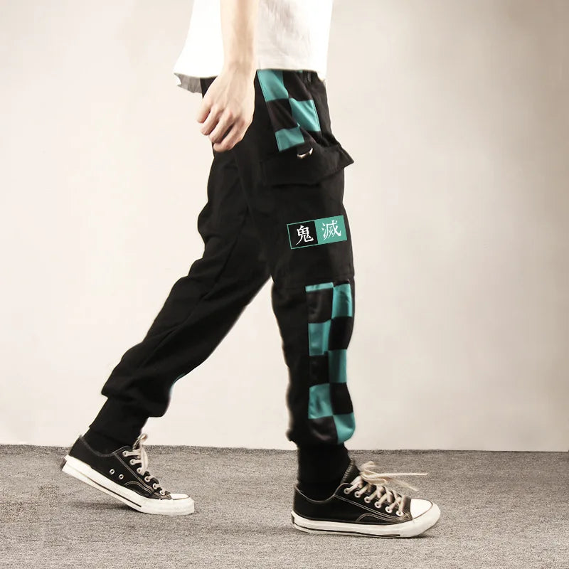 Anime Overalls Kamado Tanjirou Agatsuma Zenitsu Tomioka Giyuu Sweatpants Casual Cargo Pants Fashion Unisex