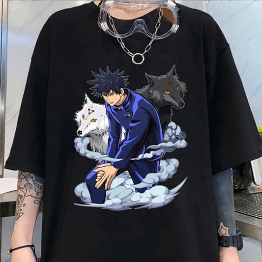 New Fushiguro Megumi T Shirt Fashion Personality Loose Short Sleeve Streetwear Casual Anime Harajuku Tees