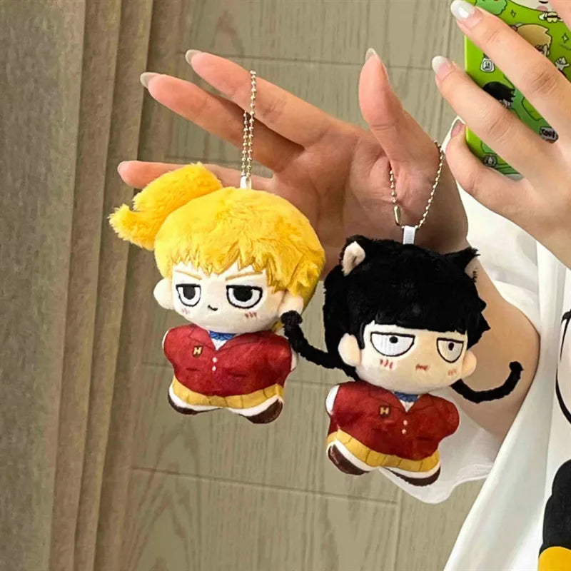 12cm Plush Doll Mob Psycho 100 Keychain Jujutsu Kaisen Stuffed Toys Cute Anime Peripheral Backpack Decoration