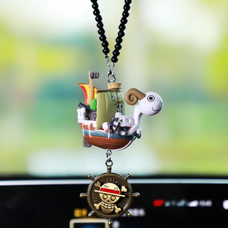 Anime One Pieces Pirates Boat Going Merry/ Thousand Sunny Grand Pirate Ship Car Pendant Action Figure