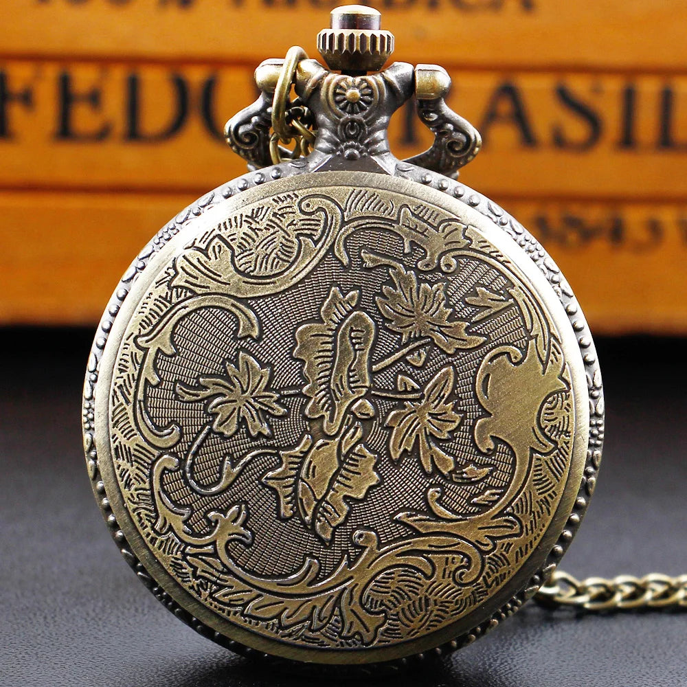 Pocket Watch Famous Theme Design Vintage look Pendant Clock