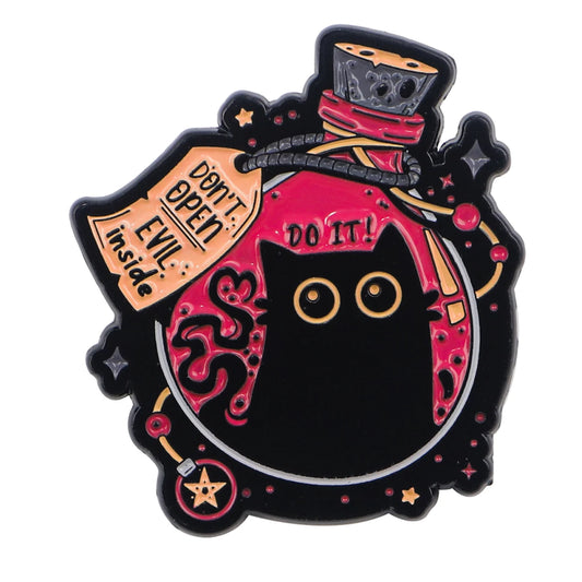Midnight Meow Pin: Witch’s Lucky Charm