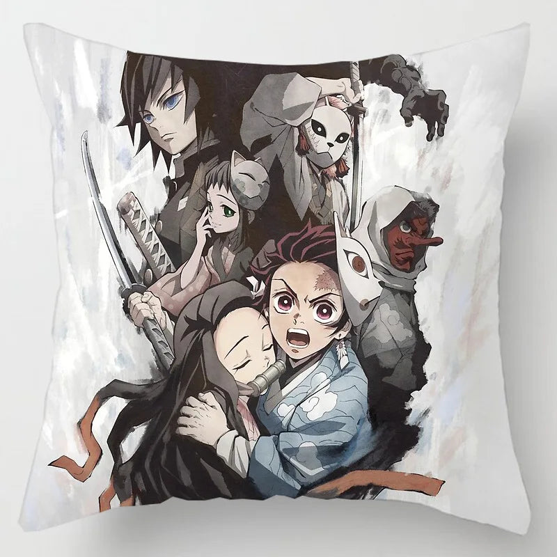 45 * 45CM Demon Slayer Kimetsu No Yaiba Pillowcase Home Decor Sofa