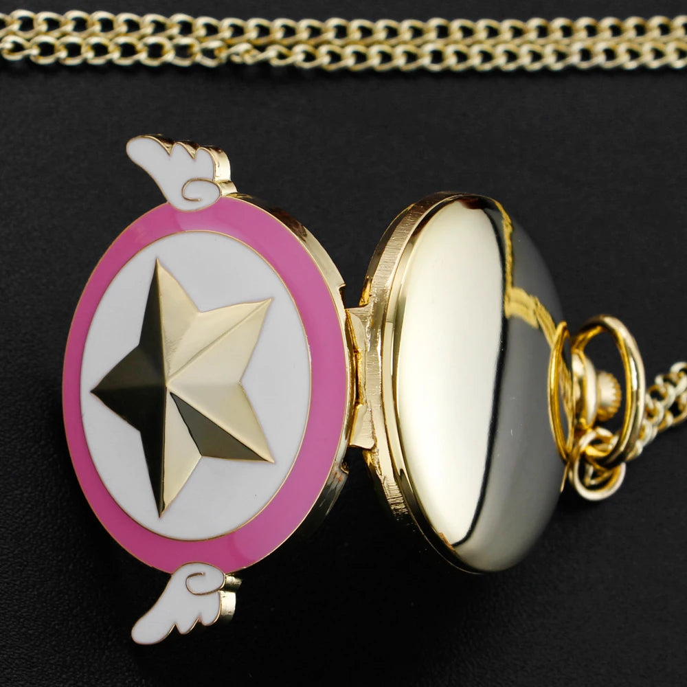 Fashion Sakura Pocket Watch Anime Necklace Pocket Watch