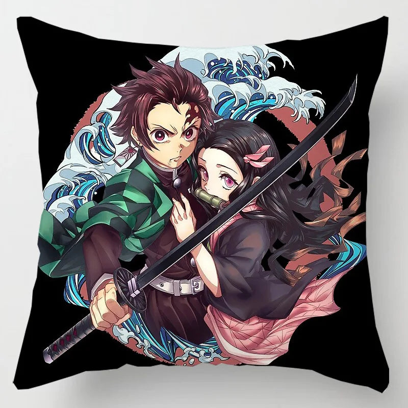 45 * 45CM Demon Slayer Kimetsu No Yaiba Pillowcase Home Decor Sofa