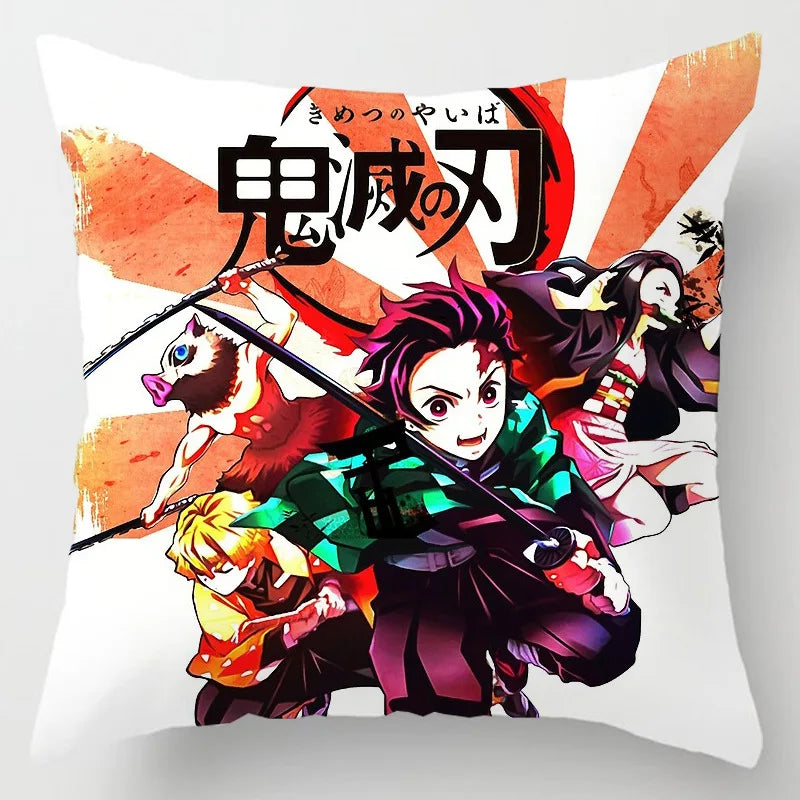 45 * 45CM Demon Slayer Kimetsu No Yaiba Pillowcase Home Decor Sofa